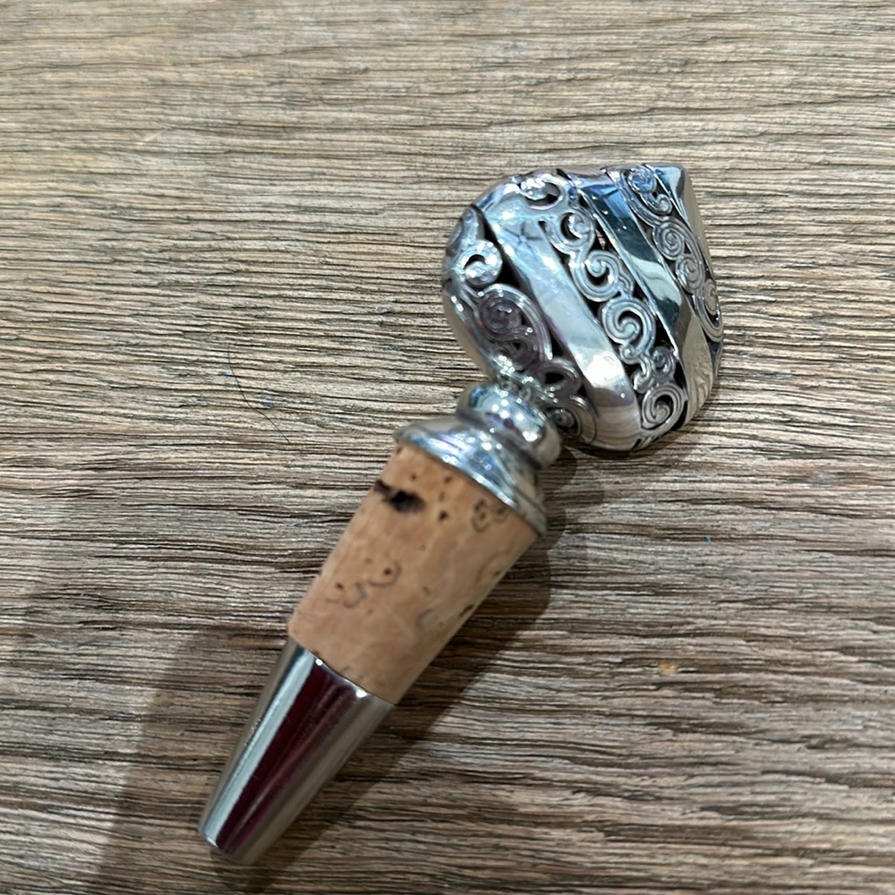 Brighton Heart Wine Stopper Silver NWOT